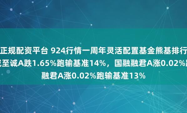 正规配资平台 924行情一周年灵活配置基金熊基排行榜：中信保诚至诚A跌1.65%跑输基准14%，国融融君A涨0.02%跑输基准13%